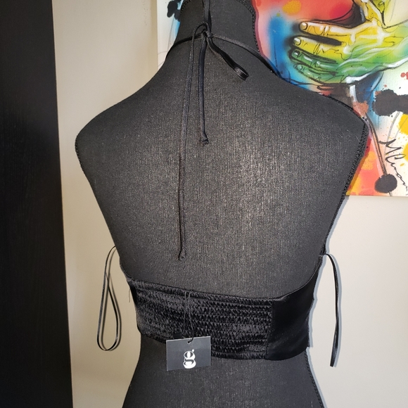5 For $25✨️New+tag satin black tie cropped top size xs (extra small) - Picture 3 of 3